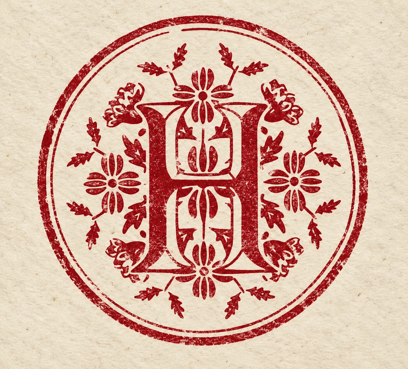 Crest visualization: red ink stamp on paper