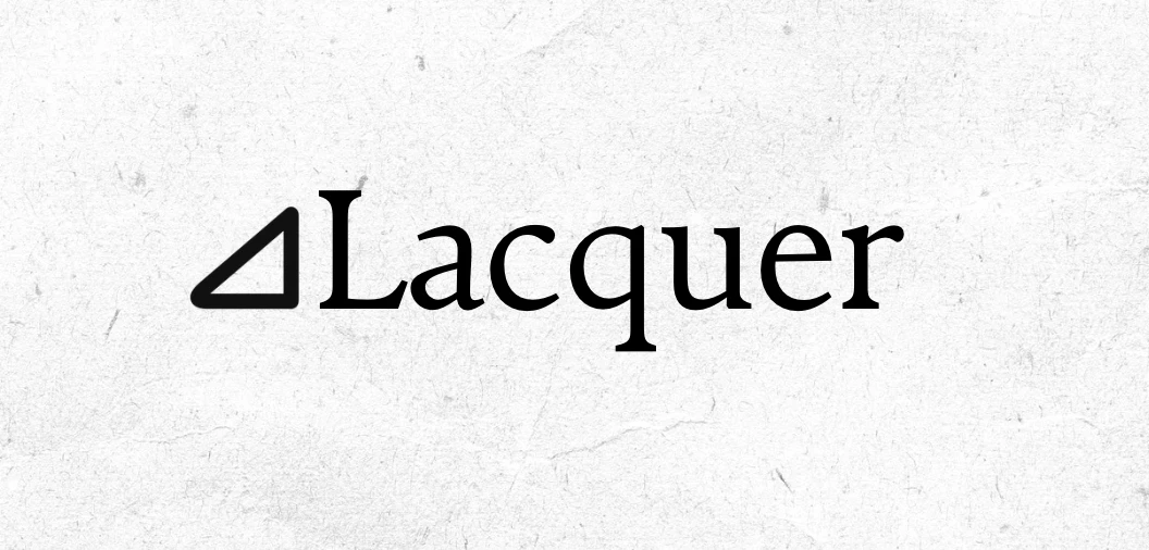 Lacquer logo: triangle mark and wordmark