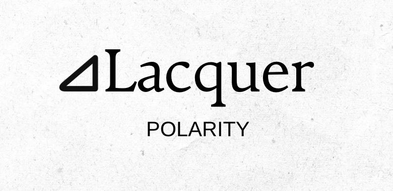 Lacquer logo with descriptor